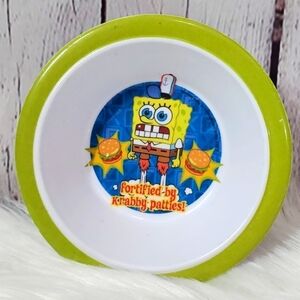 Y2K 2004 Vtg SpongeBob SquarePants Viacom Melamine Nickelodeon Bowl Krabby Patty